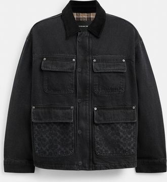 Coach Denim Chore Coat With Flannel Lining