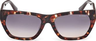 Guess Geometric Sunglasses in Dark Havana /Gradient Smoke at Nordstrom Rack