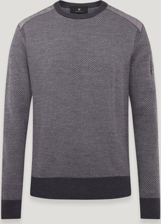 Belstaff Kerrigan Crewneck Jumper Mens Merino Wool Charcoal / Mid Grey Size 2XL