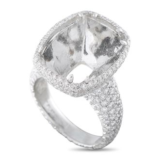 Luxury Bazaar Platinum 3.0ct Diamond Pave Halo Mounting Ring MF03-082026