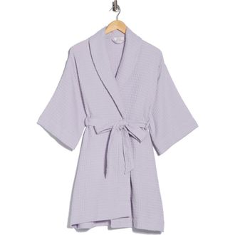 Nordstrom Rack Cotton Waffle Knit Robe in Purple Puff at Nordstrom Rack, Size X-Small