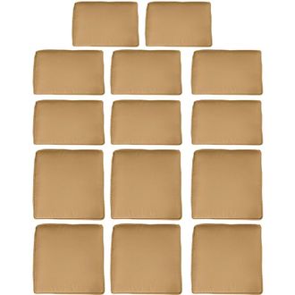 OEM Juego De 14 Fundas De Repuesto Para Cojines De Muebles De Jard&iacute;n: 6 Fundas Para Cojines De Asiento Y 8 Fundas Para Cojines De Respaldo, Color Marr&oacute;n -