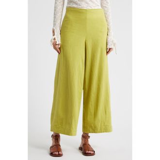 Free People Demi Wide Leg Linen Blend Pants in Palma at Nordstrom, Size X-Large