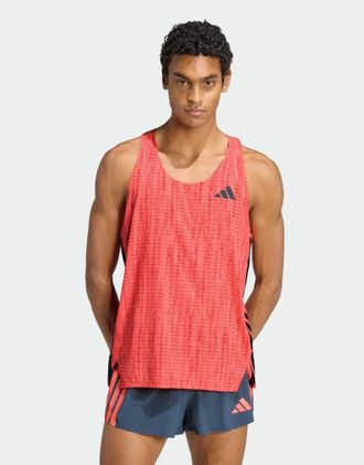 adidas adidas Performance - Adizero - Canotta da corsa color semi turbo-Rosso