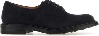 Trickers Navy Blue Suede Lace-up Shoes