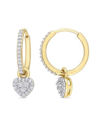 Rina Limor 10K 0.36 ct. tw. Diamond Heart Huggie Earrings