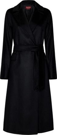 Max Mara Zwarte Brado Jas - Dames - Jas met riem - Zwart - XS - Jassen