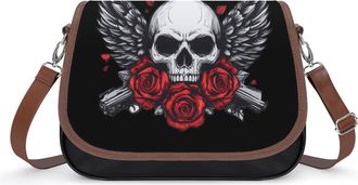 Generic Gun Skull Crossbody Bags for Women Shoulder Messenger Bag Purse Handbags