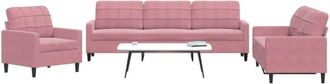 vidaXL Vidaxl - Juego De Sof&aacute;s Con Cojines 3 Piezas Terciopelo Rosa