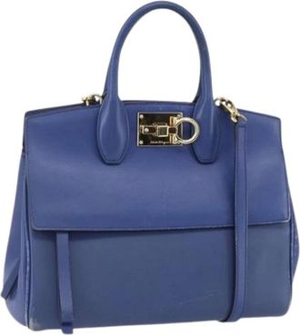Ferragamo Pre-owned Handbags, female, Blue, Size: ONE SIZE Pre-owned Handbag