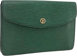 Louis Vuitton Pre-owned Clutches, female, Green, Size: ONE SIZE Pre-owned Leather Clutch