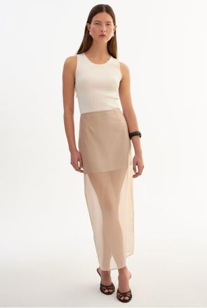 LaMarque Farley | Sheer Skirt in Beige at Nordstrom, Size X-Large
