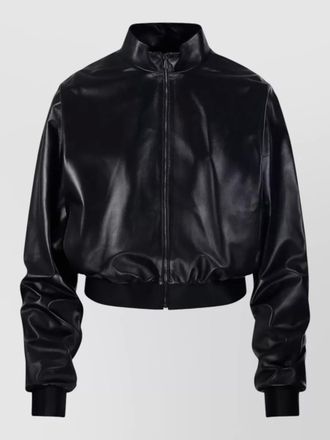 Gucci high collar bomber ribbed cuffs hem