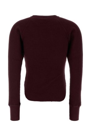 Kenzo Logo-Embroidered Waffle-Jersey Cotton Shirt - Burgundy