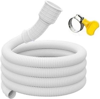 OEM Manguera De Extensi&oacute;n Impermeable De Pvc Para Aire Acondicionado Y Lavadora Con Acoplamientos Flexibles Conexiones 15-25 Mm (100 Cm), Blanca, 5 M