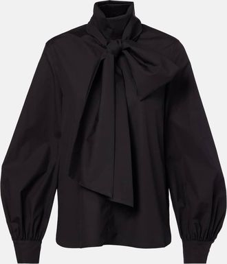 Max Mara Blusa Bosforo in misto cotone con fiocco