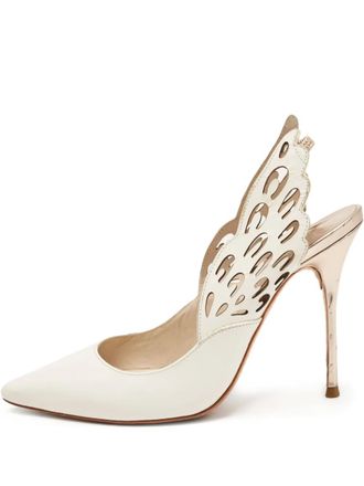 Sophia Webster pre-owned Angelo leather wing-cutout pumps - women - Calf Leather/Calf Leather/Calf Leather - 36 - White