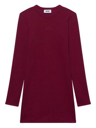 GCDS ribbed long-sleeve dress - Red