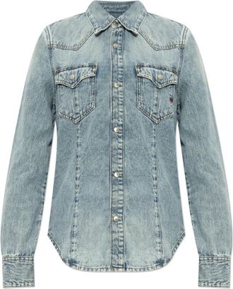 Diesel Denim Shirt De-Waves - Dames - Spijkeroverhemden - Blauw - XS - Denim - Overhemden