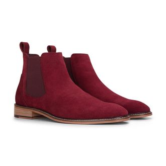 London Brogues Suede Leather Slip On Chelsea Ankle Boots