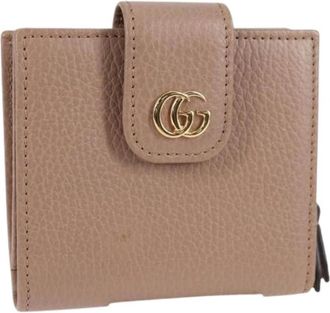 Gucci Pre-owned Vintage Leren Portemonnee - Dames - Vintage Accessoires - Beige - ONE Size - Leer - Vintage