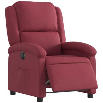 vidaXL Sill&oacute;n Reclinable El&eacute;ctrico Tela Rojo Tinto Vidaxl