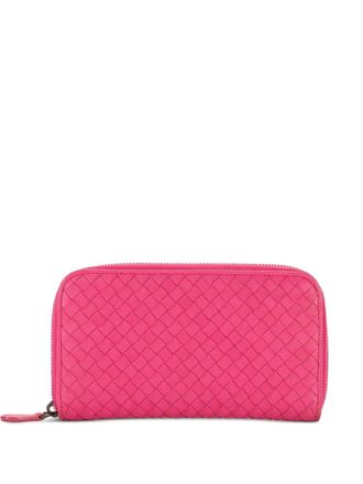 Bottega Veneta Intrecciato zip-around wallet - women - Leather - One Size - Pink