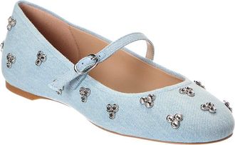 Stuart Weitzman Tammy Denim Mary Jane Ballet Flat