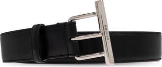 Alexander McQueen Brede Leren Riem - Dames - Riemen - Zwart - 80 CM - Leer - Accessoires