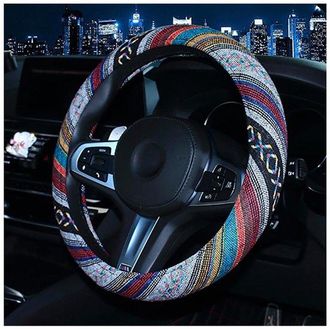 OEM Dailygoods - Funda Para Volante - Estilo &Eacute;tnico - Suave Y C&oacute;moda - Universal - Absorbe El Sudor - Apta Para Coches Y Camiones - Modelo D