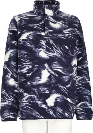 Patagonia Half-Button Placket Sweater with Marbled Abstract Design