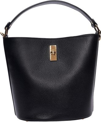 Luisa Vannini Zwart Rundleer Tas