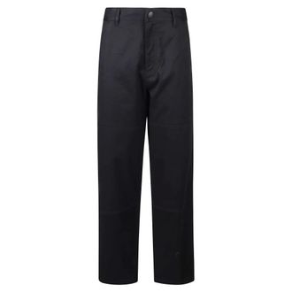 Moncler Straight Trousers, male, Blue, Size: S Cotton Gabardine Pants