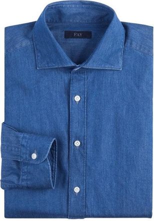 Fay Medium Blue Denim Shirt