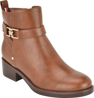 Tommy Hilfiger Idala Faux Leather Bootie in Bark at Nordstrom, Size 6.5