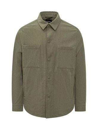 HUGO BOSS Green Boss Cotton Overshirt With Front Pockets