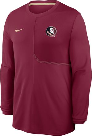Nike Florida State Sideline Coach Nike Mens Dri-FIT College Long-Sleeve Top in Red | 03B108DEFTN-GQK