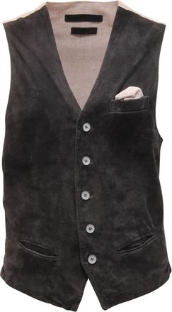 The Jack Leathers Leren vest met katoenen voering - Heren - Gillet - Zwart - M - Katoen - Kostuums
