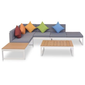 vidaXL Vidaxl - Set De Muebles De Jard&iacute;n 4 Piezas Y Cojines Aluminio Y Wpc