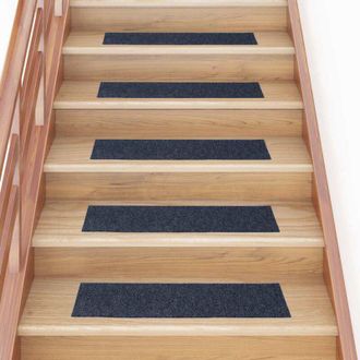 vidaXL Vidaxl - Felpudos Autoadhesivos Para Escaleras, 30 Unidades, 76 X 20 Cm, Gris Azul, Rectangulares