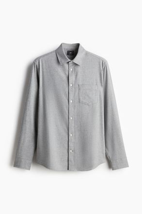 H&M Flanellhemd in Regular Fit - Grau
