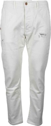Daniele Alessandrini Grijze Katoen Elastaan Jeans - Heren - Slim Fit Jeans - Wit - W31 - Katoen - Jeans