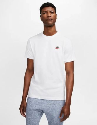 Nike Mens Nike Club Sportswear T-Shirt White - Size: 42