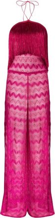 Missoni Zigzag Franje Jumpsuit Broek - Dames - Jumpsuits - Roze - XS - Jumpsuits & Playsuits