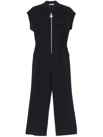 Patrizia Pepe logo-embroidered jumpsuit - Blue