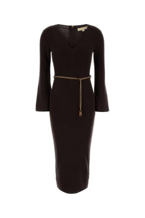 Michael Kors Chocolate Wool Blend Dress