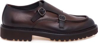 Doucal's Schoenen, Heren, Bruin, 43 EU, Leer, Instapper met Dubbele Gesp