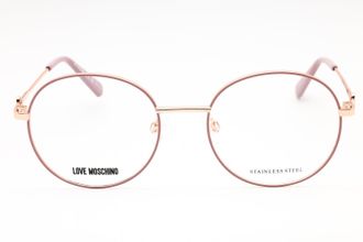 Love Moschino MOL617TN Round Metal Eyeglasses - Rose Gold