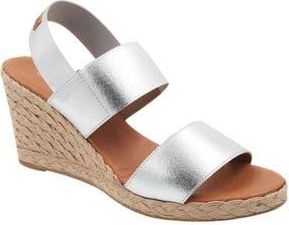 André Assous Allison Espadrille Wedge Sandal in Silver at Nordstrom Rack, Size 8