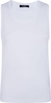 Balmain Small Balmain Paris Emb Jersey Tank Top